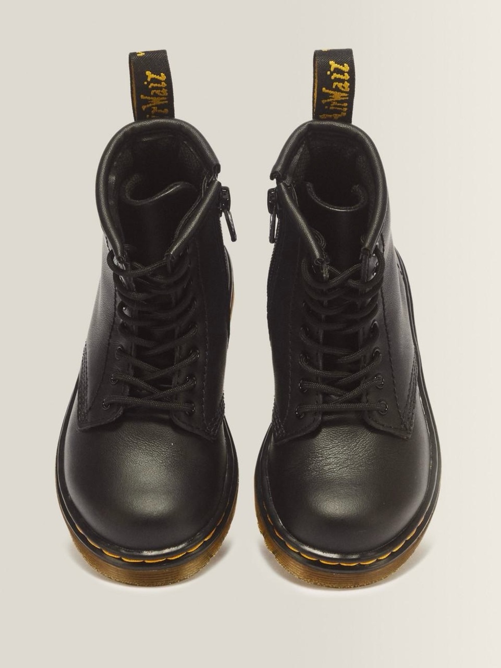 Dr. Martens Toddler 1460 Softy T Leather Lace-Up Black Combat Boots Size 10